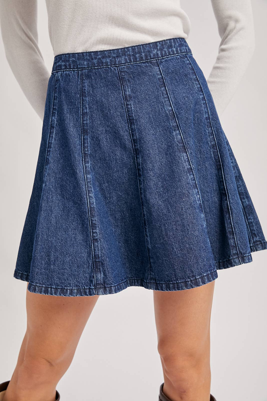 A-Line Flare Denim Skirt