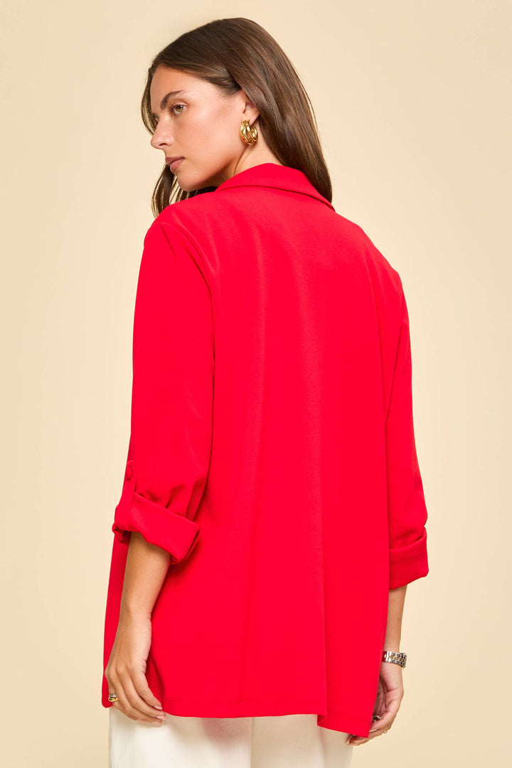 Red Boyfriend Blazer