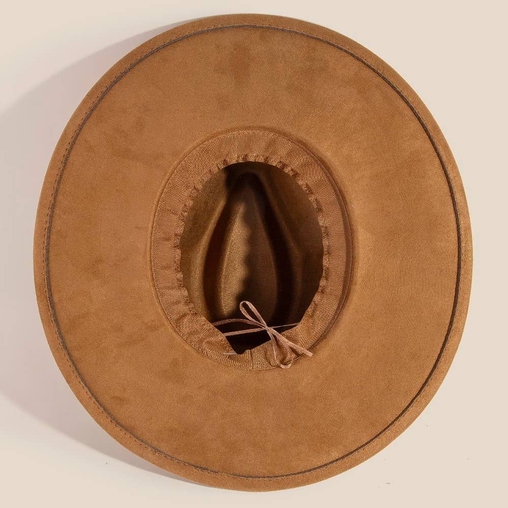 Flower Ribbon Bow Fedora Hat: BR