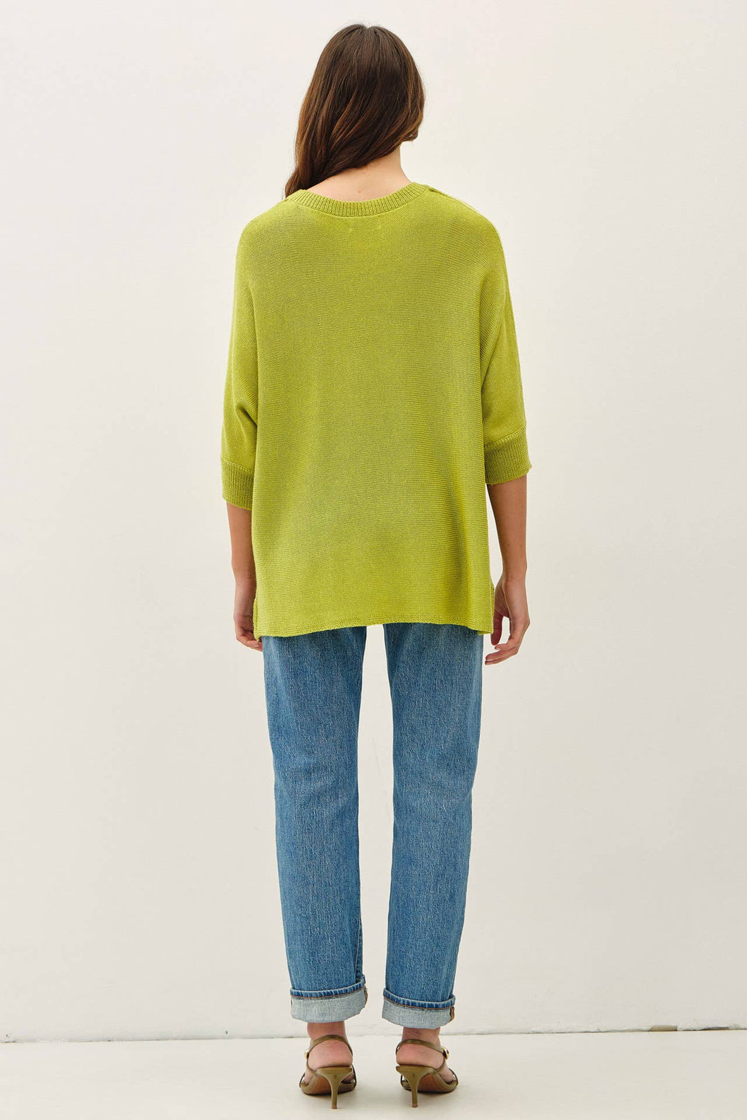 WOOL BLENDED BOXY V-NECK SWEATER TOP: LAVENDER / S