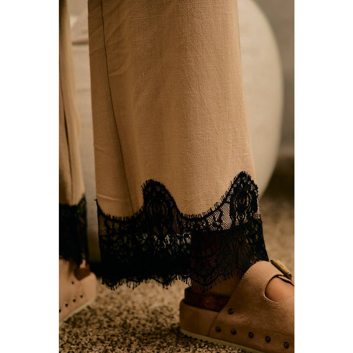 Linen &amp; Lace Beige Pants