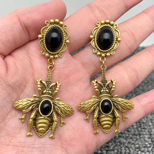 Vintage Bee Dangle Earrings