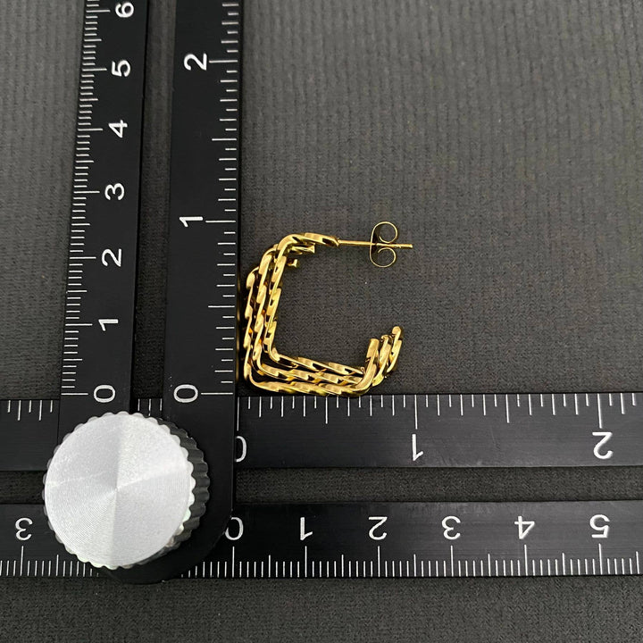 Three Layer C-Shaped Earrings