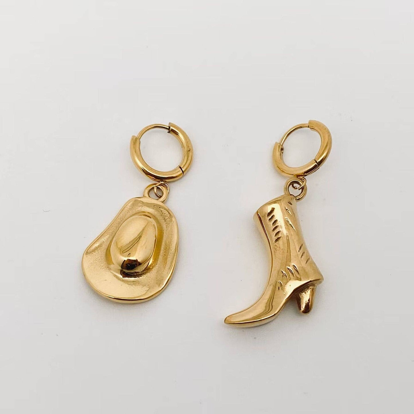 Cowgirl Hat Boot Huggie Earrings