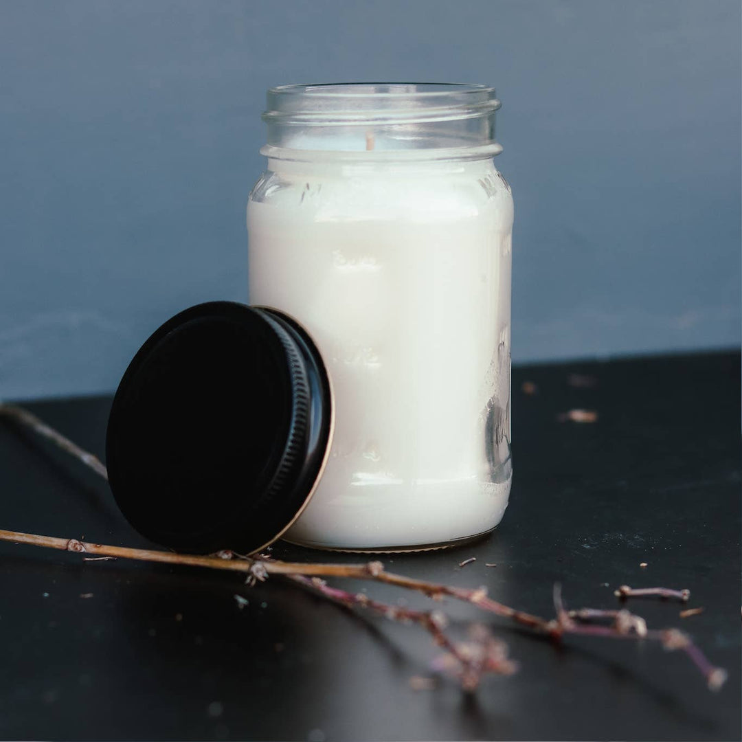 Mason Jar Soy Candle: Blackberry Bourbon