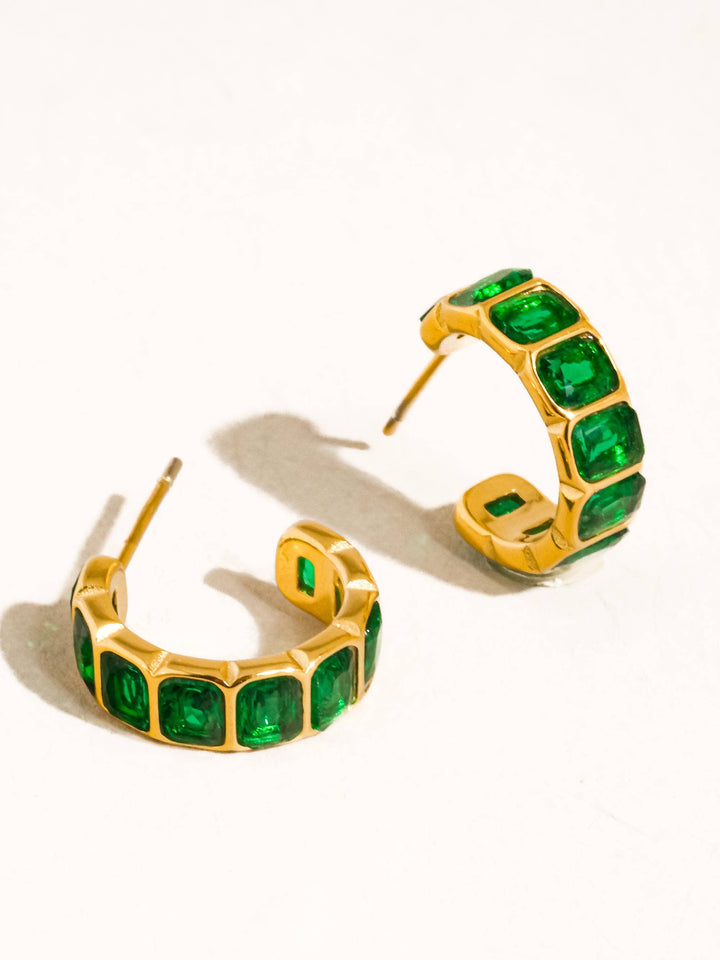 Clariel 18K Gold Non-Tarnish Minimalist Hoop Earrings