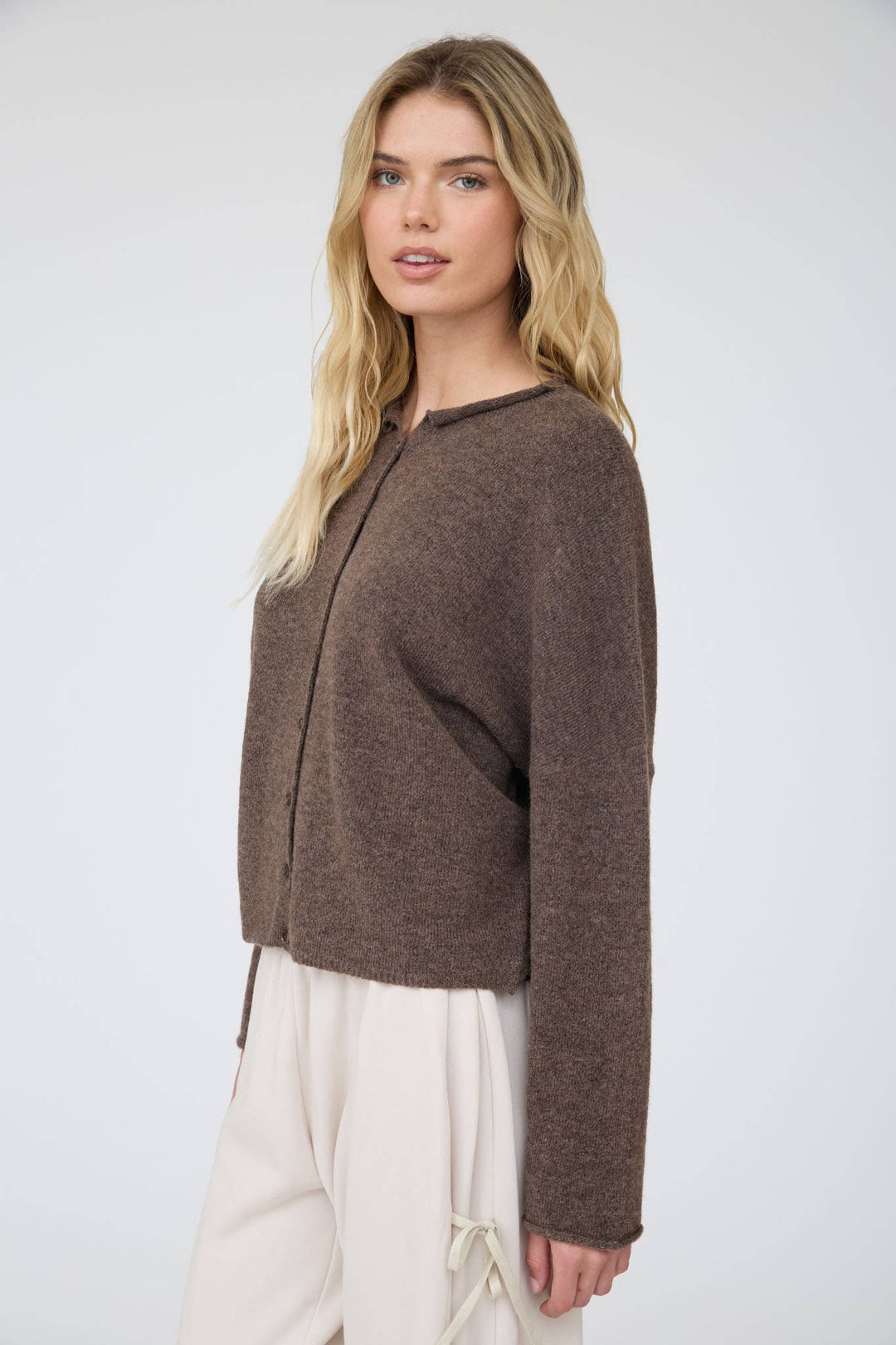 Dark Brown Lightweight Knit Cardigan