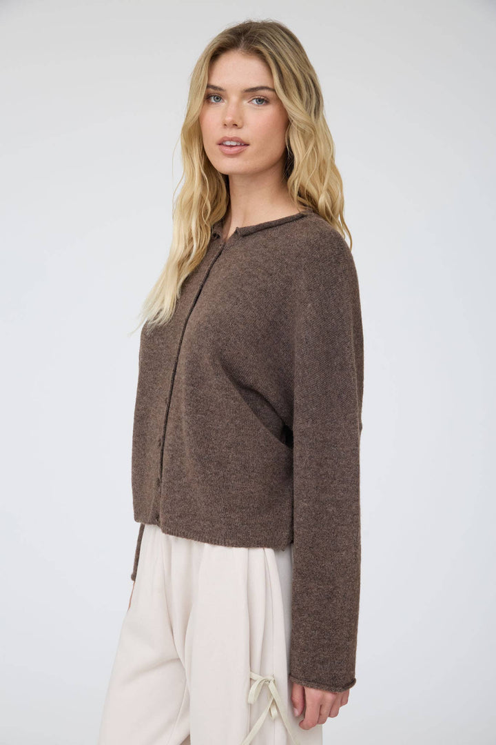 Dark Brown Lightweight Knit Cardigan