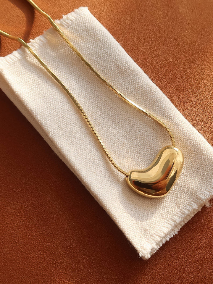 Louis 18K Gold Non-Tarnish Puffy Heart Necklace