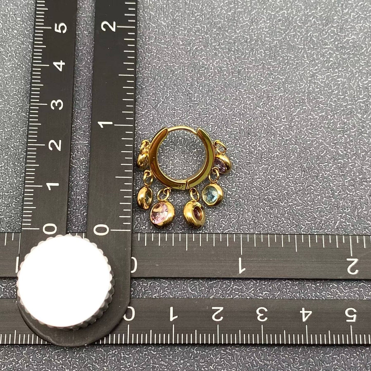 Colorful Dangle Huggie Earrings