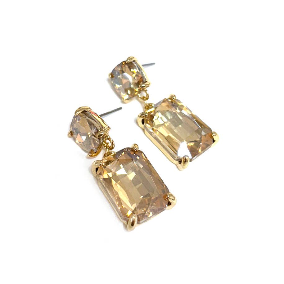 Topaz Crystal Double Drop Earring
