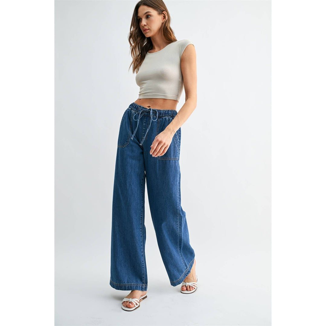 Mica High-Rise Wide, Tie Waist Pants