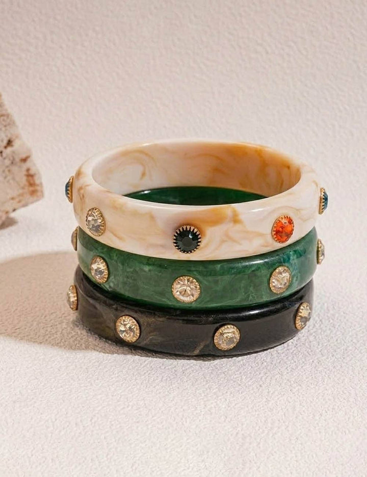 White Rhinestone Bangle Bracelet