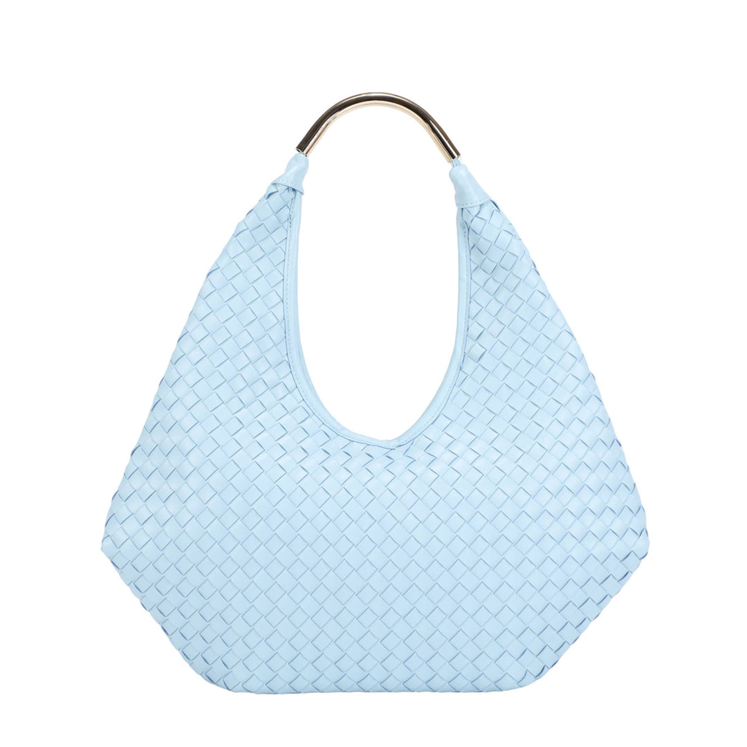 Polly Woven Hobo Bag w/Metal Handle