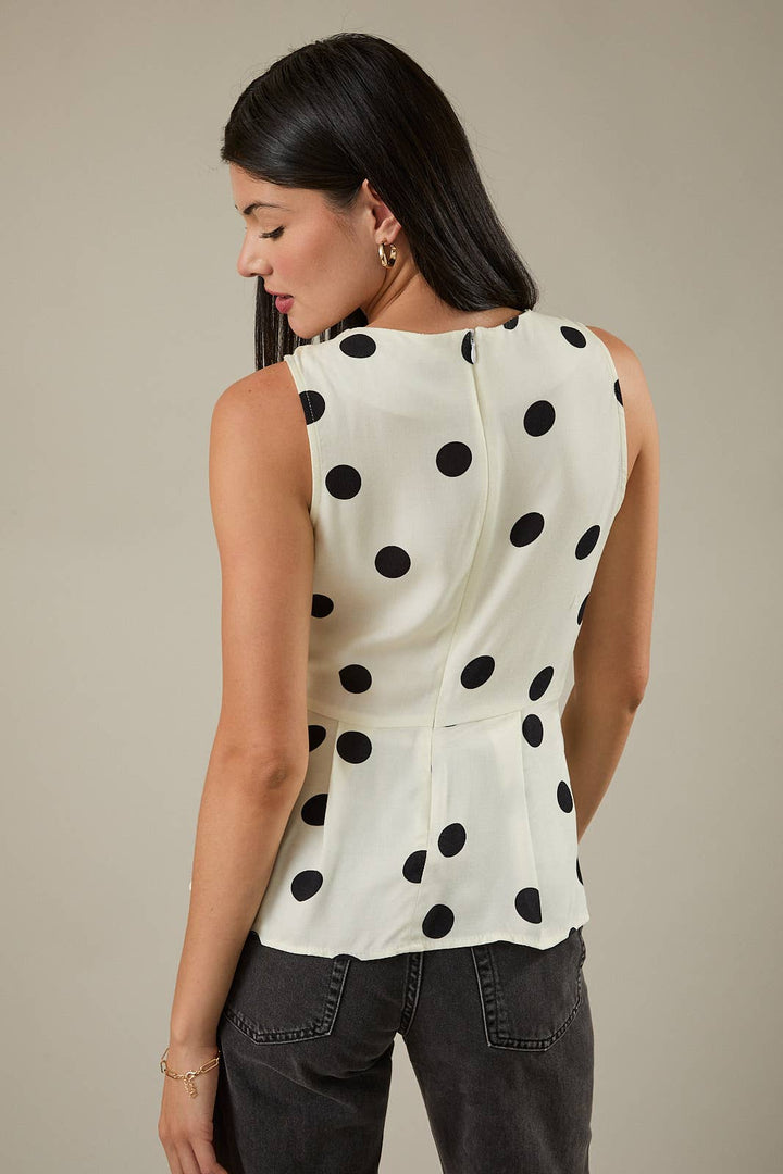 Polka Dot Peplum Blouse