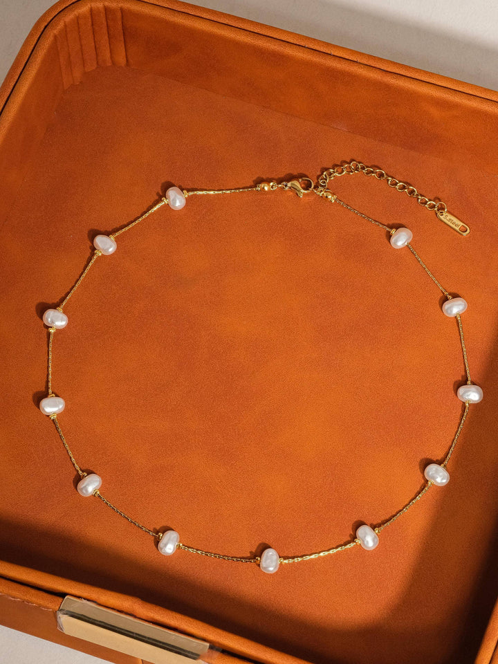 Ida 18K Non-Tarnish Petite Pearl Necklace