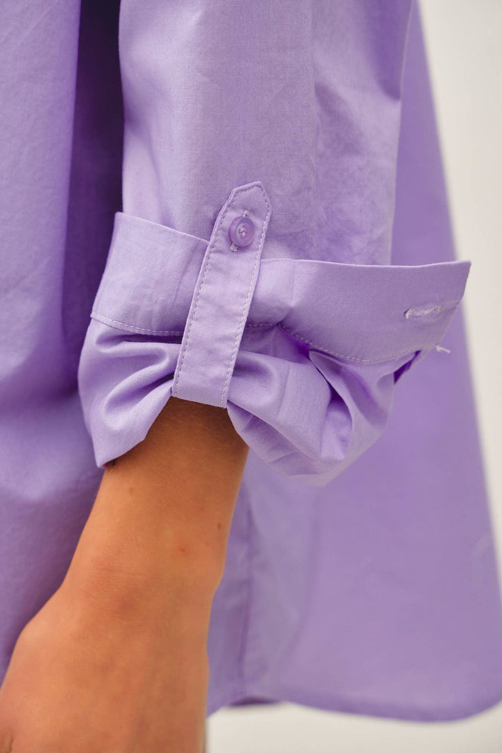 CRISP OVERSIZED BASIC COTTON SHIRT-DENIM: DENIM / SM