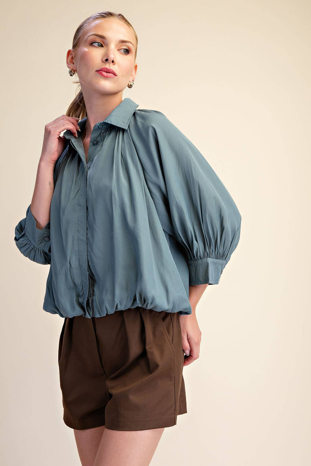 Poised &amp; Pretty Blouse in Blue