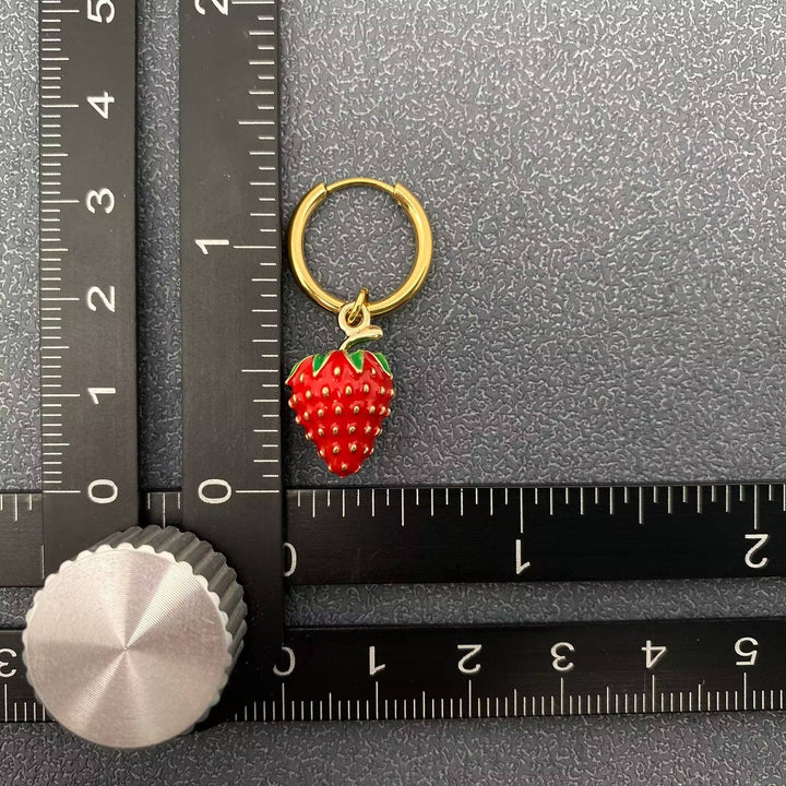 Strawberry Charm 18K Gold Plated Earrings