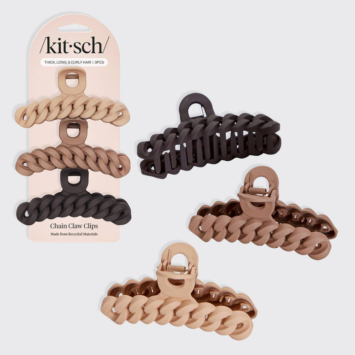 Chain Claw Clip 3pc Set - Neutral