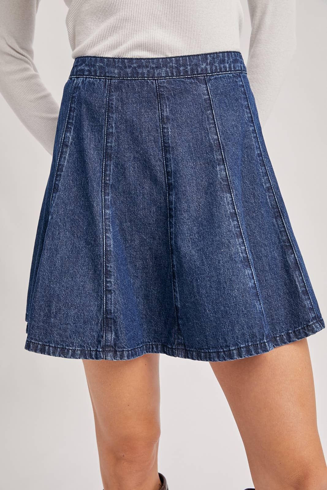 A-Line Flare Denim Skirt