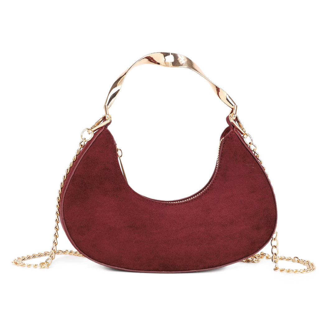 Patricia Cresent-Shape Suede Shoulder Bag