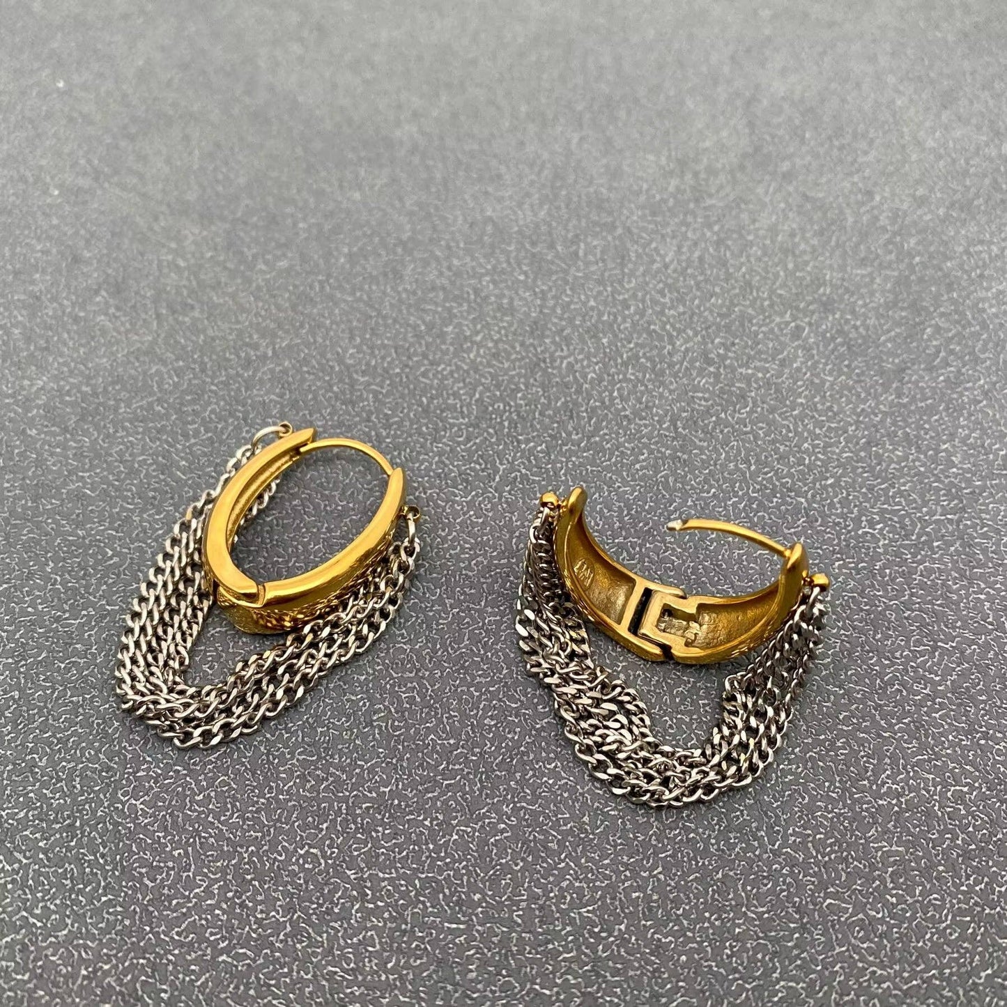 Chain Fringe Huggie Earrings