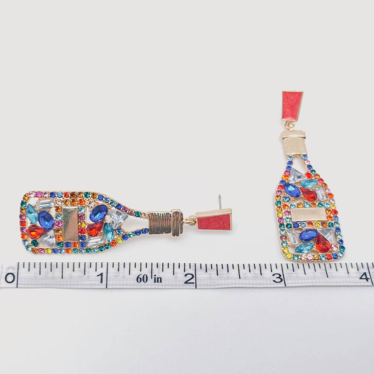 Rhinestone Bottle Stud Earring