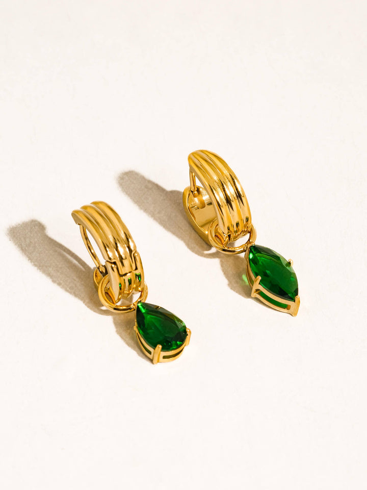 Saffron 18K Gold Non-Tarnish Teardrop Mismatch Earrings
