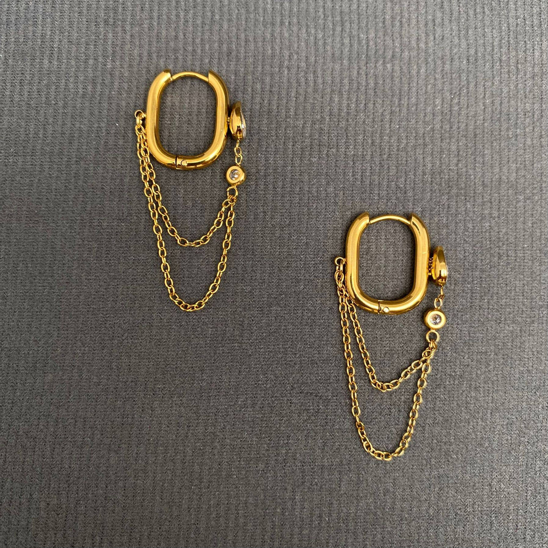 Chain fringe 18K Earrings