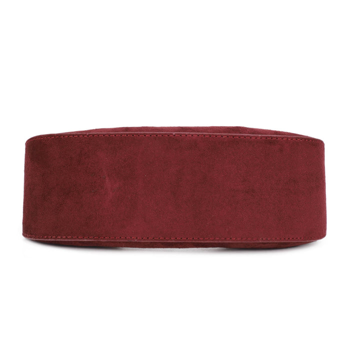 Patricia Cresent-Shape Suede Shoulder Bag