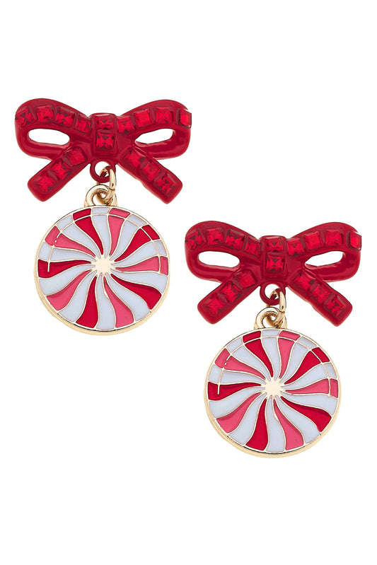 Peppermint Bow Earrings