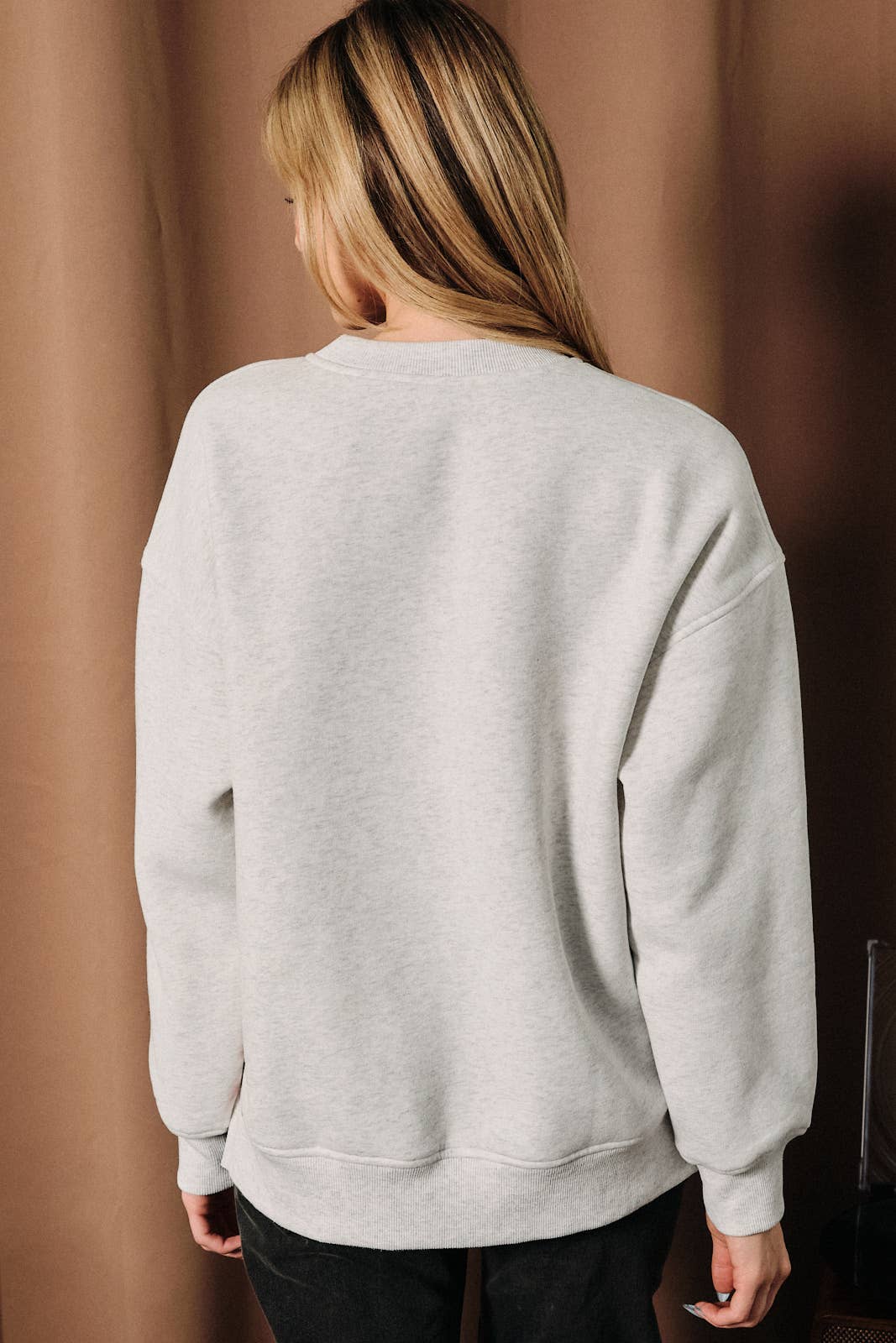Candy Cane Cutie Embroidered Sweatshirt: MELANGE / S