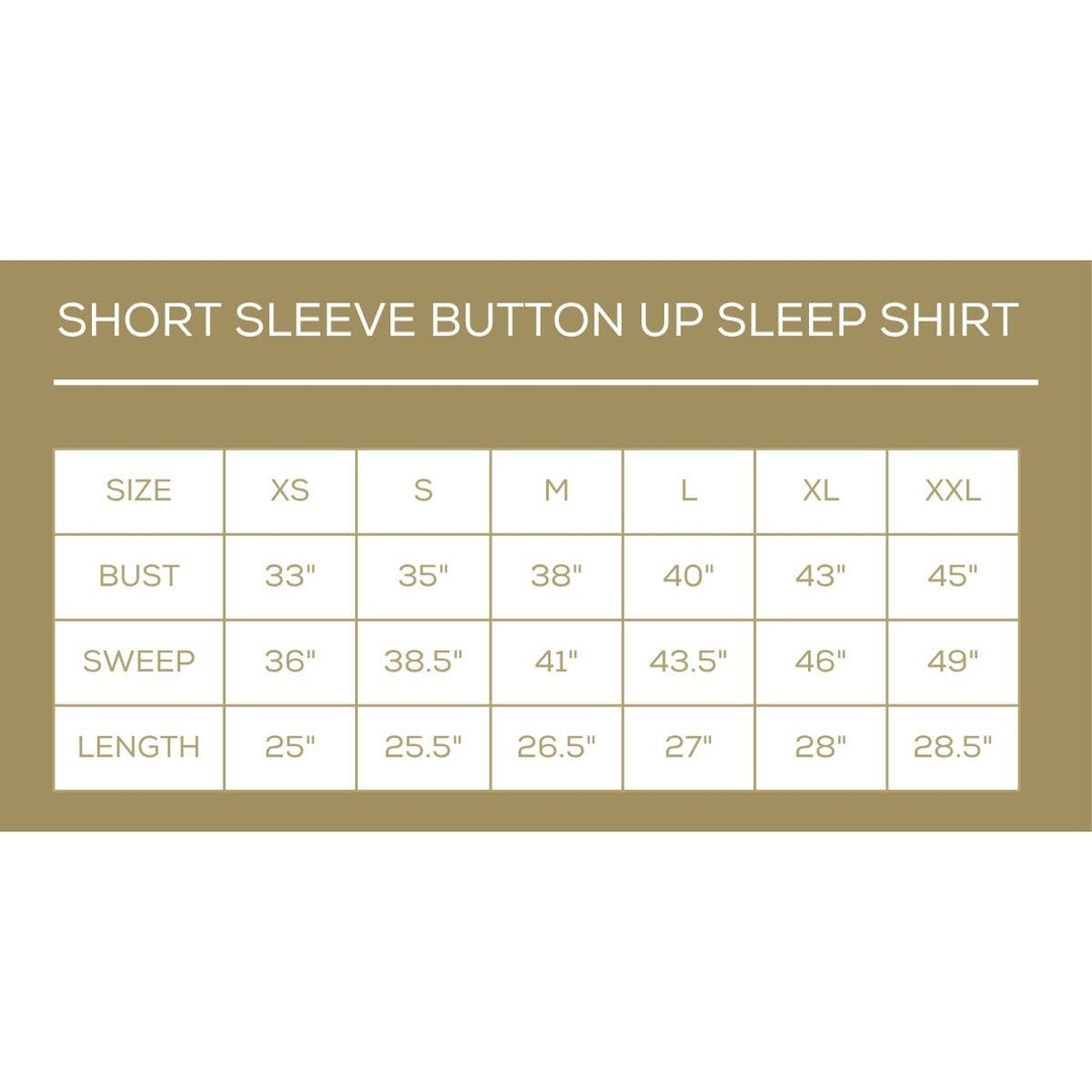 Whimsical Wonders Short Sleeve Button Up Sleep Shirt   White/Multi   -Asst.: Large