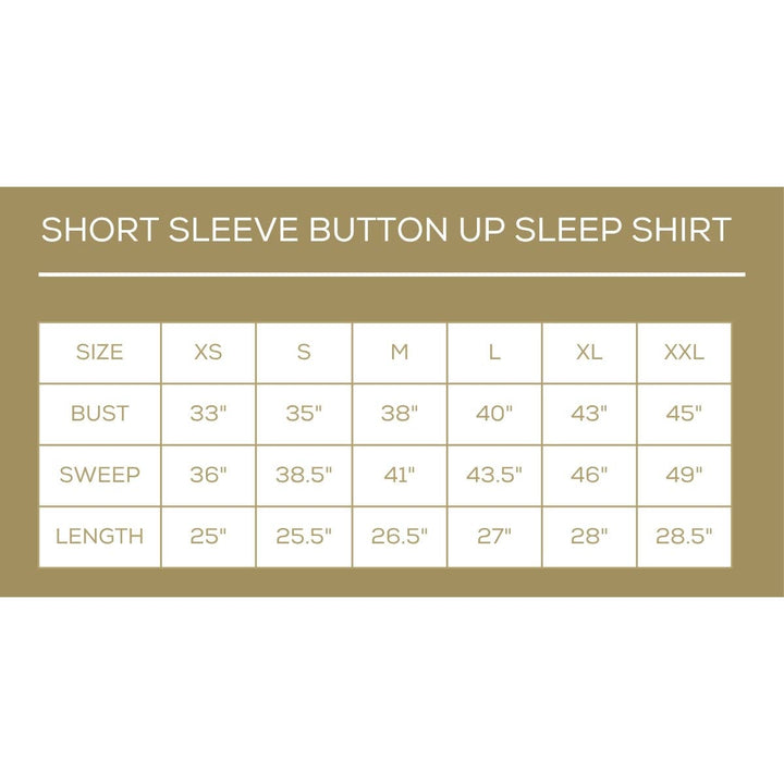 Whimsical Wonders Short Sleeve Button Up Sleep Shirt   White/Multi   -Asst.: Large