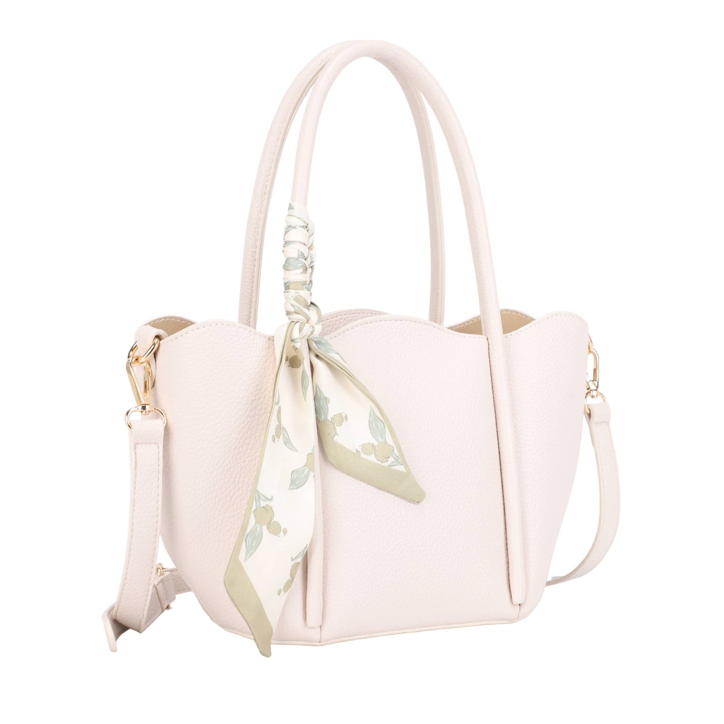 Heidi Buttermilk Scalloped Purse with Scarf