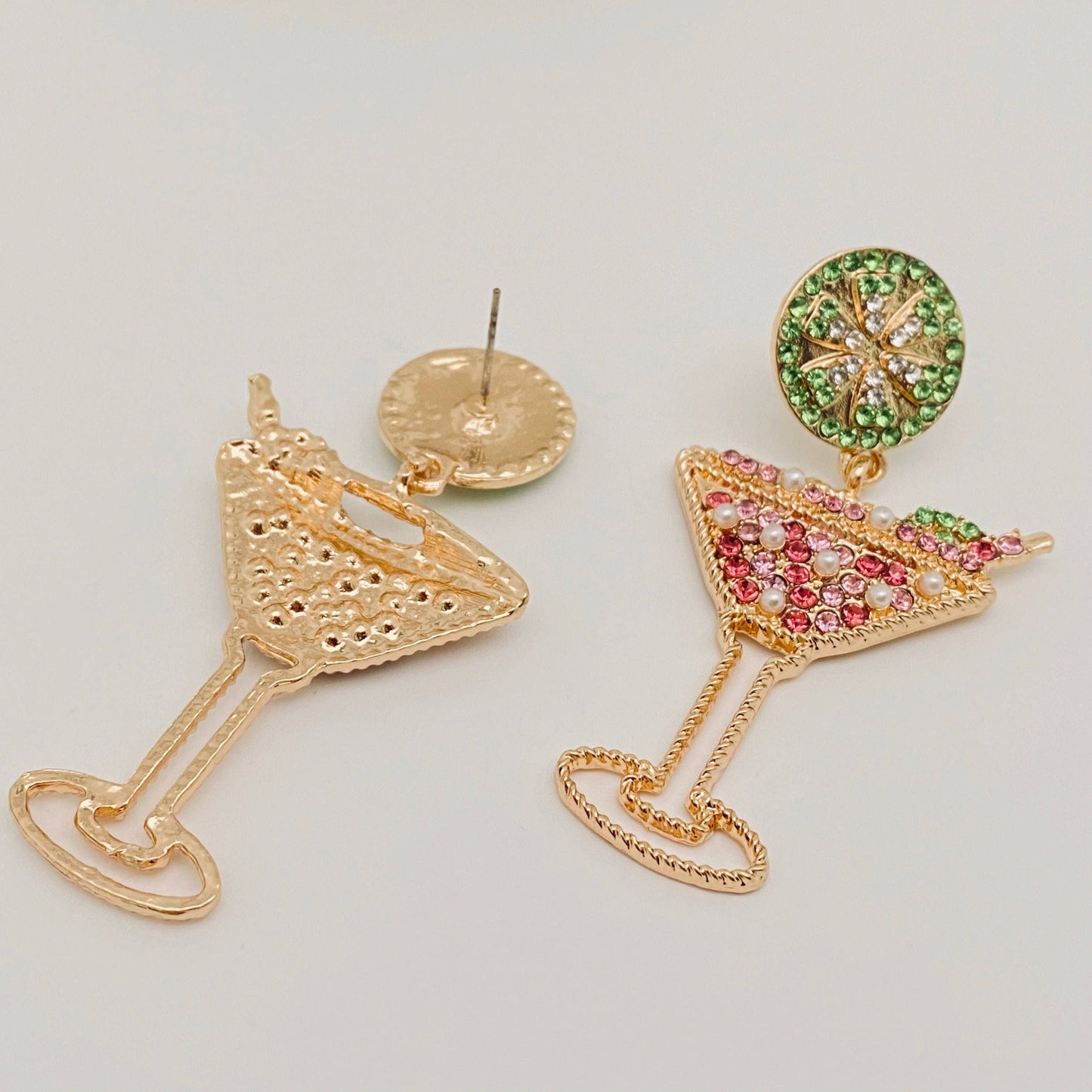 Wine Glass Rhinestone Earrings