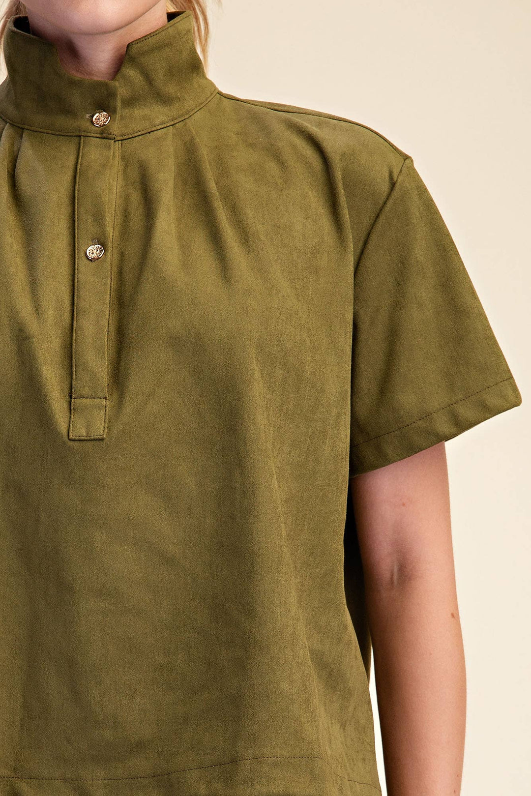 Olive Muse Suede Top