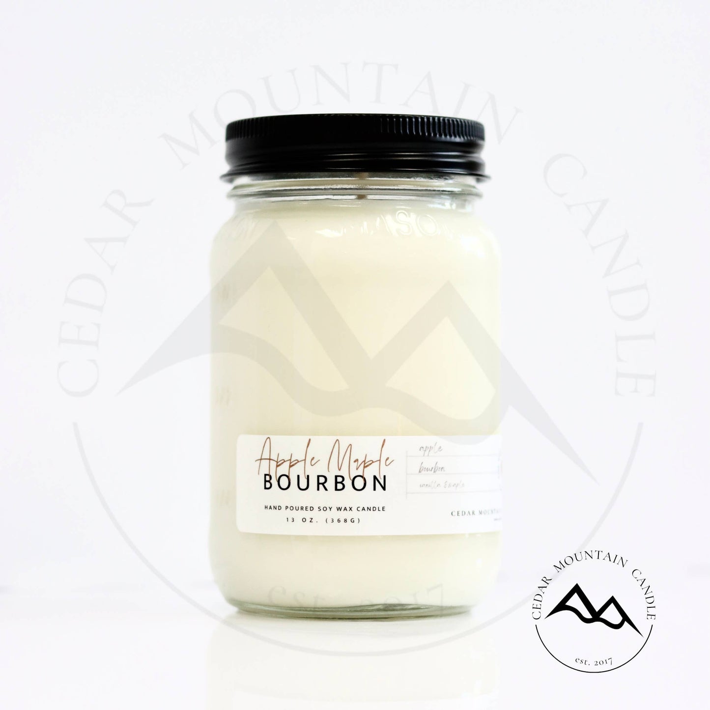 Mason Jar Soy Candle: Mahogany & Teakwood