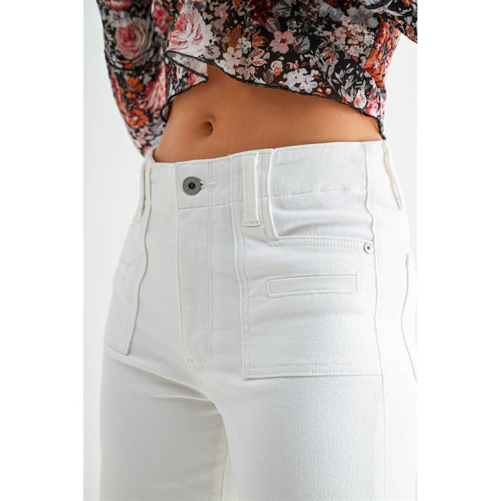 Mica High-Rise Wide Crop Alabaster White Jeans