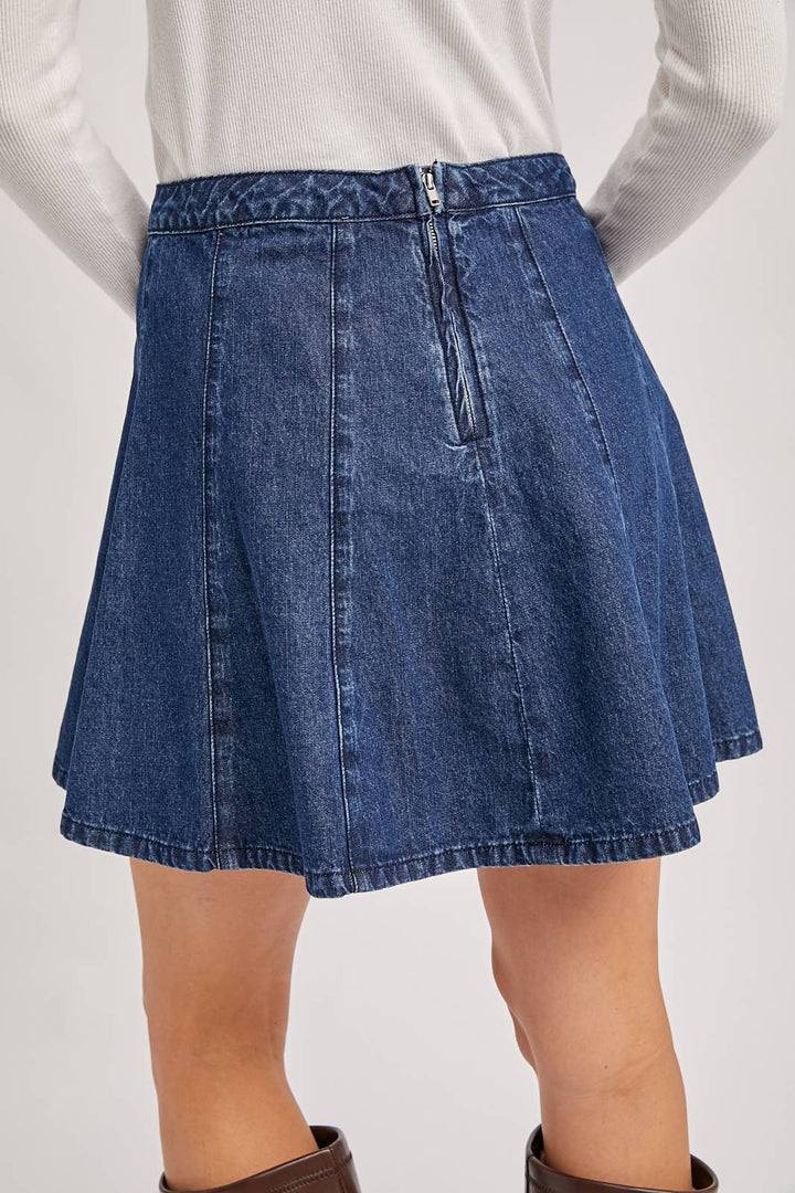 A-Line Flare Denim Skirt