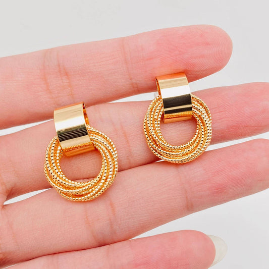 Circular Coil Post Earrings