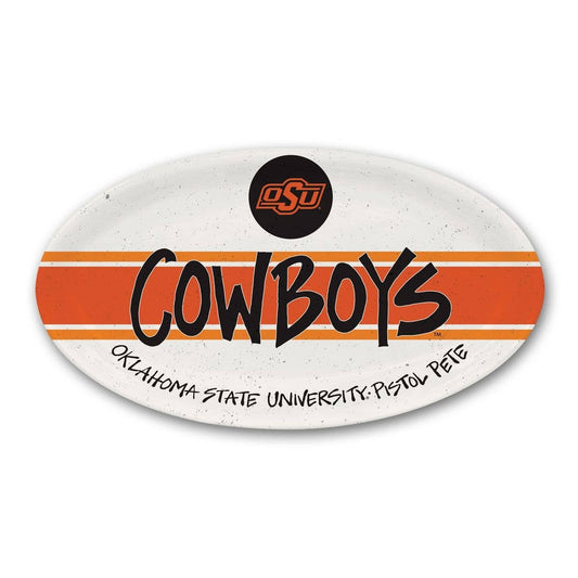 OSU Cowboys Striped Plate