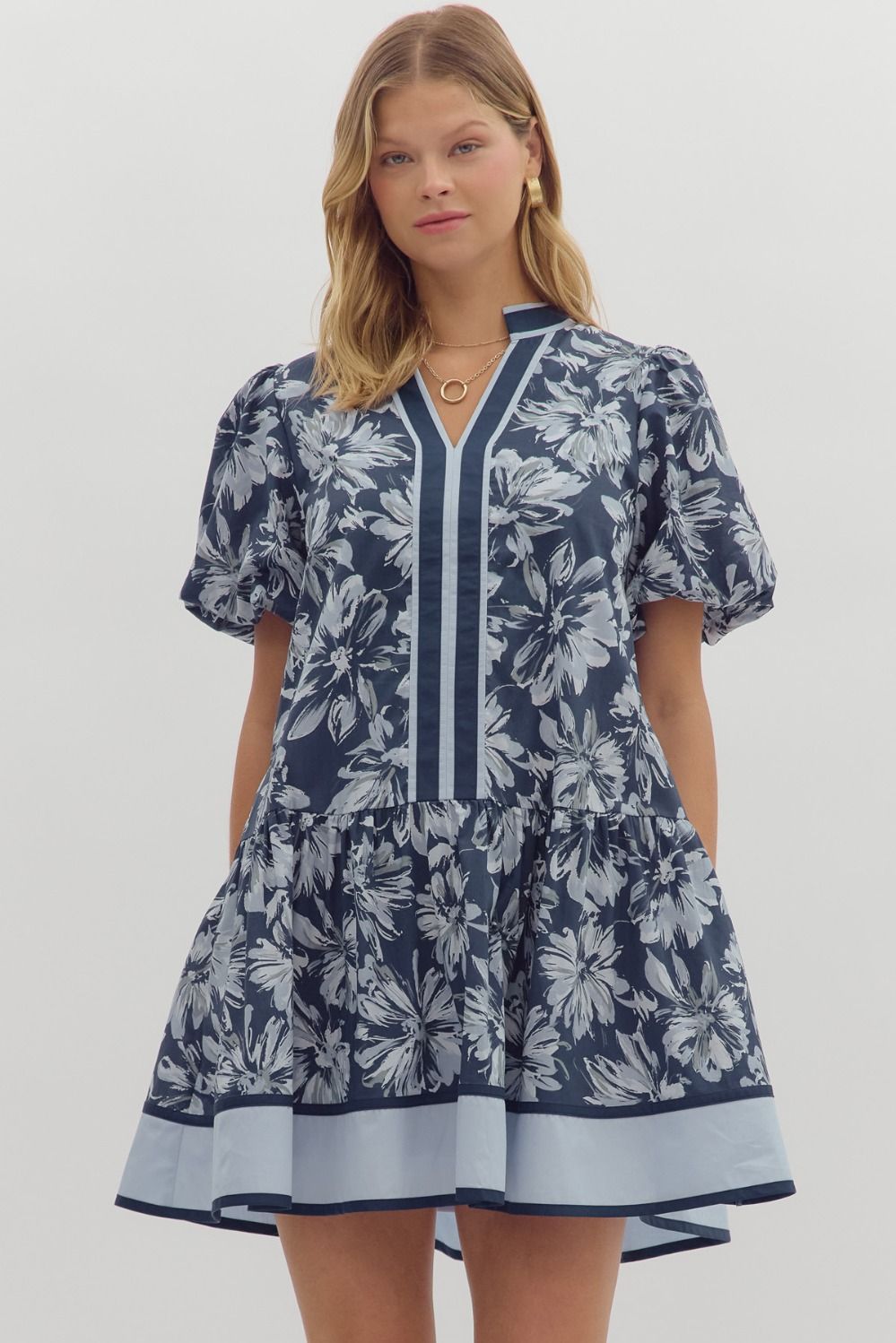 Navy Flower Dress