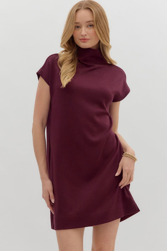 Plum Scuba Mock Dress