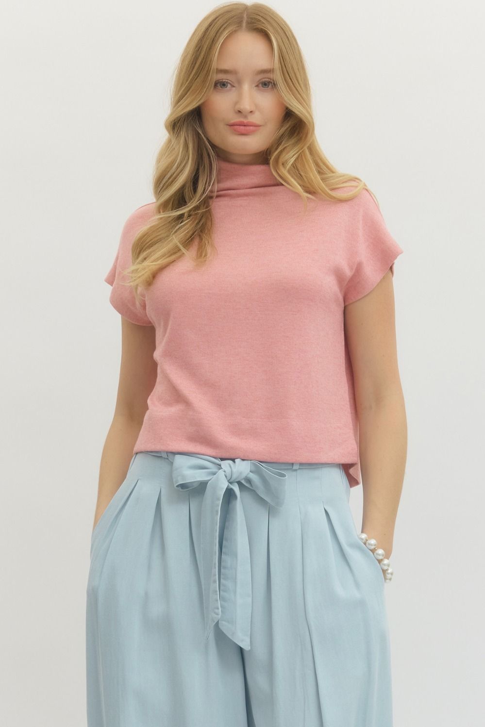 Rose Mock Neck Top
