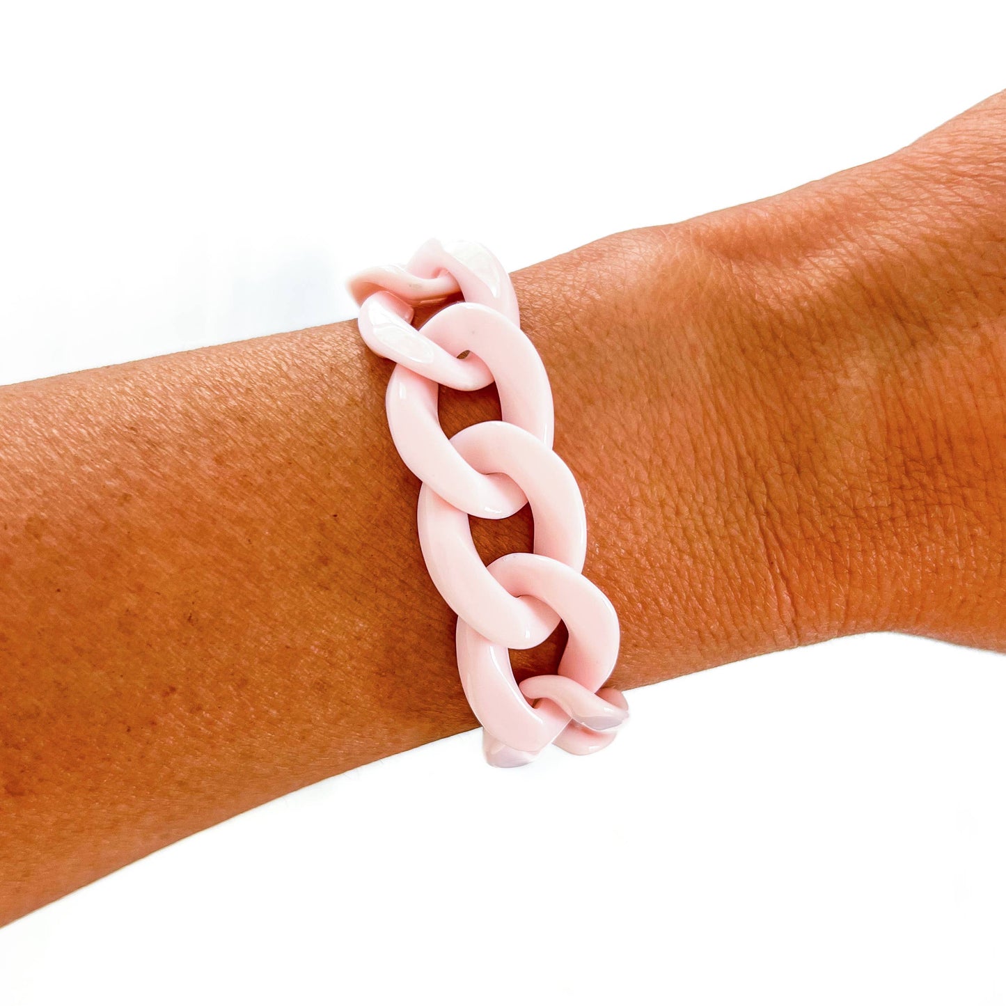 Light Pink Chunky Acrylic Chain Link Bracelet