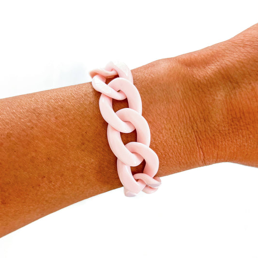 Light Pink Chunky Acrylic Chain Link Bracelet