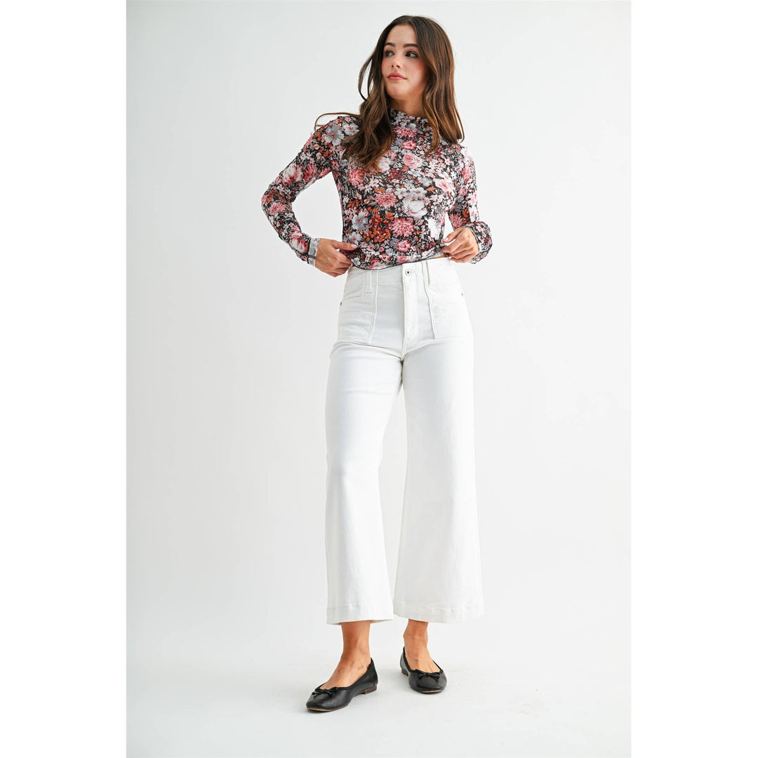 Mica High-Rise Wide Crop Alabaster White Jeans