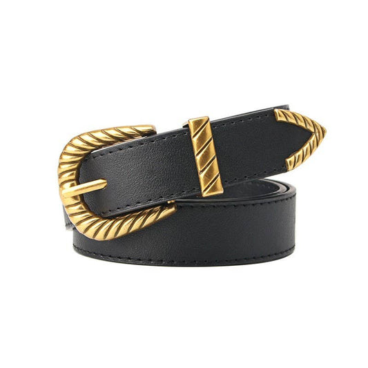 Black Braided Buckle Belt